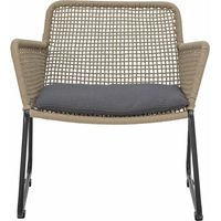 Bloomingville MUNDO silla de jardín negra en metal y cuerda