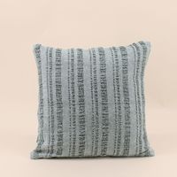 Coussin en coton rayé gris 40cm