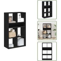 Bibliothèque noir 66x31x112 cm bois d'ingénierie - Bibliothèque - Bibliothèques - Armoire De Rangement - Étagère À Livres