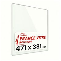 471 x 381 x 4 mm - Vitre de cheminée pour insert et poêle à bois - verre de rechange - France Vitre - jusqu'à 800°C - 381 x 471 x 4 mm