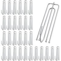 Lot de 30 crochets de rideau en acier inoxydable avec 4 dents - Crochets en métal pour rideau de douche, de fenêtre, de porte et de douche