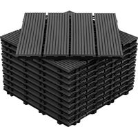 Randaco 99 baldosas para terraza de 9 m², 30 x 30 cm, con clip, para suelo exterior de terraza y jardín, color antracita