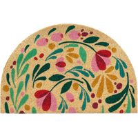 Paillasson demi-cercle floral 60 x 40 cm