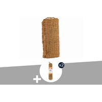 Ombrière naturelle en fibres de coco Rectangulaire 3 x 2 m + 2 cordes fibre de coco 12 m - Jardiline