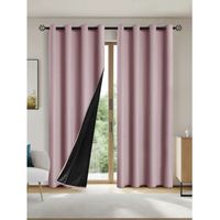 Lot de 2 Rideaux Occultants 100x160cm - Isolation Thermique et Protection Solaire, Pour Chambre et Salon
