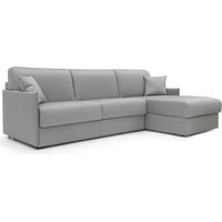 Evans Divano letto angolare con penisola in morbido tessuto impermeabile T13 232 cm Sinistro (mat. 120x197) grigio