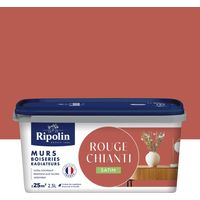 RIPOLIN Innenfarbe für Wände/Holz/Heizkörper, seidenmatt, Chianti-Rot, 2,5 Liter RIPOLIN