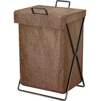 Panier de rangement de luxe pour vêtements sales, rangement pour vêtements sales, objet décoratif, étagère de salle de bain, panier à linge, organisateur de linge (noir + couleur café)