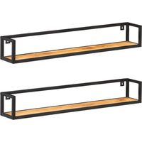 2 Stk. Wandregal,Wandboard für Wohnzimmer, Schlafzimmer, Flur, Badezimmer,Hängeregale 120 cm Massivholz Akazie DTHFF2435404