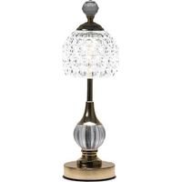 Lampe de table en cristal sans fil - 3 couleurs - Lampe de table LED vintage - Lampe de table LED sans fil - Lampe de table sans fil - Lampe de table à batterie - Intensité variable [Classe énergétiqu