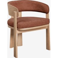 Chaise de salle à manger avec accoudoirs, tapissée et en bois de chêne Olea Signature SKLUM