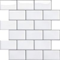 Carrelage mural auto-adhésif 30,5 x 30,5 cm – Vinyle imperméable – Couverture 40 % supérieure – Pour cuisine et salle de bain