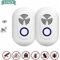 pair Lot de 2 anti-moustiques à ultrasons anti-moustiques européens Rodenticide électronique antiparasitaire Rodenticide biologique naturel respectueux de l'environnement Convient pour l'extérieur, le