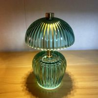 Lampe de table à piles, lampe de table créative, lampe de table en verre sans fil, idéale pour la décoration intérieure, la salle de bain et comme cadeau (vert)