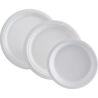 Piatto in bagassa naturale 26 cm, confezione da 50
