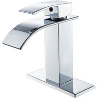 Robinetterie de salle de bain chromée, robinet d'évier moderne à poignée unique avec cascade pour 1 ou 3 trous avec plaque de pont, robinet de salle de bain pour camping-car, camping-car, ferme, rénov