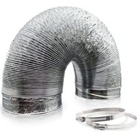 Tuyau ventilation en aluminium de 150 mm pour hotte aspirante, ventilateur tubulair(5 mètres de longueur)
