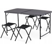 Klappbarer Campingtisch, 4 Klappstühle, Außenzelt