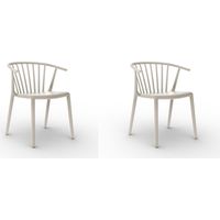 Set 2 chaises intérieur, extérieur ivoire WOODY Resol