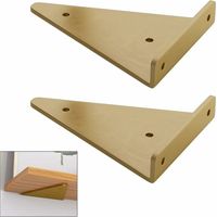 2 Pièces Support D'étagère en Triangle en Métal Flottant,Betterlife Equerre Etagere Mural Aveugles Dissimulés,Chambre À Coucher Salon Salle de Bain Bricolage Décoration Support, 8x10cm/3.1x3.9in,Gold