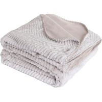 SACASA - Couverture plaid beige 130x170cm ARYNDAL