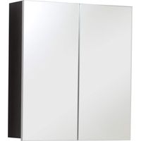 trendteam smart living Line Bad:Ko.Sardegna Rauchsilber Melamin,Fr.Spiegelglas,Spiegelschrank Arredamenti, Legno ingegnerizzato, Bianco Lucido/Argento fumé, Taglia Unica
