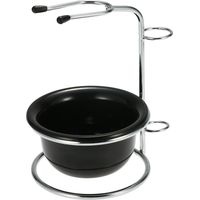 Support Blaireau, 2 en 1 Set de rasage de Homme Tasse de rasage + Rasage Titulaire barbe mâle Rasage Savon Bol Rasage stand(noir)