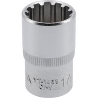Spline-Stecknuss 1/2" x 17 mm x 38 mm CRV