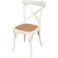 Biscottini – Chaise Thonet vintage en frêne massif – Dossier croisé – Assise en rotin tressé – Dimensions 88x48x52 cm – Style rustique et durable