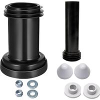 Anschlussset für wandhängende WCs, Modell 152.426.46.1, robustes PVC mit doppelter Dichtung, erweiterter Durchmesser verhindert Verstopfungen, schwarz