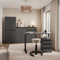 Büromöbel Set 5-teilig BETHANY-01 mit Schreibtisch 120x80cm, graphit