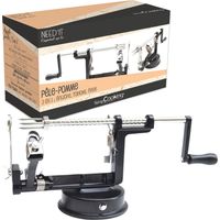 ScrapCooking 5255 Sbuccia Mele 3 in 1 Need'it, in Metallo, pelapatate di qualità Professionale, in Acciaio Inox, per Pasticceria, Cucina, Colore: Nero, Zinco