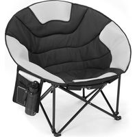 Tragbarer Campingstuhl, leichter Klappstuhl, Outdoor-Stuhl, Angelstuhl mit Tragetasche, max. Belastbarkeit 150 kg – Schwarz