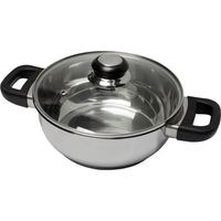 BAUMALU 331974 Faitout 24 cm inox + couvercle verre Saphir bakelite