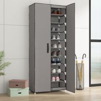 Schuhschrank Grau 60x30x166 cm Stoff CFW708309