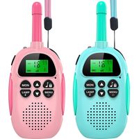 Lot de 2 talkies-walkies rechargeables pour enfants - Cadeau idéal pour Noël ou un anniversaire, avec lampe torche intégrée, pour les activités de plein air, le camping et la randonnée.