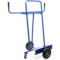 Wiltec Chariot porte-panneaux - 840 x 700 x 1265 mm - Capacité 300 kg max. - avec 4 Roues caoutchouc/acier - Diable de Manutention et de Transport de grandes plaques Cloisons sèches