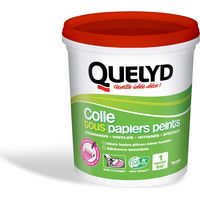 Colle tous papiers peints – Indicateur coloré rose à incolore – Adhérence immédiate – Application facile pour pièces humides – 1KG – Quelyd