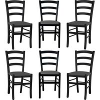 Sedia da sala da pranzo legno venezia nero sedile imbottito grigio antracite x 6