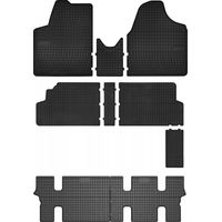 Tapis de sol en caoutchouc pour : Peugeot Expert II fourgonnette 3 rangées (2007-2016) - noirs, sur mesure