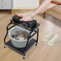 Chariot de toilette portable, petit chariot de bain de pieds avec roues, pliable sur le dessus, 40 40cm
