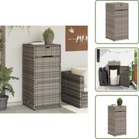 Armoire de rangement de jardin gris 55x55x111 cm résine tressée - Coffre De Jardin - Rangements Exterieur - Mobilier De Jardin - Armoire De Jardin - Coffre De Rangement
