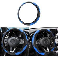 Car Steering Wheel Cover, Soft Microfiber Leather Steering Wheel Cover, Breathable Microfiber Leather Steering Wheel Cover, Non-slip Breathable Steering Wheel Cover for Sedan, Van, Truck, SUV (Blue)