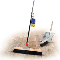 Balai Novaliv 50 cm avec manche télescopique, balai d'entrée avec poils synthétiques, y compris ensemble de balayage galvanisé composé d'une pelle à