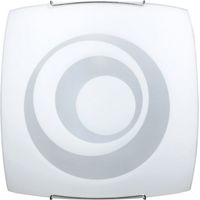 Plafón 1xE27 Ganchos Alambre Acero Placa Cristal Blanco E-Energy Galatea
