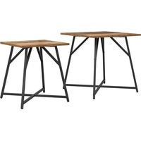 Maison Exclusive - Beistelltisch-Set 2 pcs Altholz und Schwarz