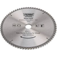 FERM Lama circolare HSS 255 x 30 mm - 72 denti. Per seghe da tavolo e troncatrici