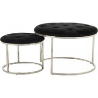 Tabouret semi artisanal LOT DE 2 ZADA 40x40 noir et gris