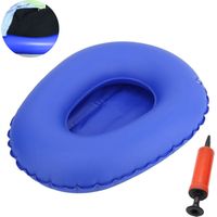Bassin de lit gonflable bleu portable et lavable pour personnes âgées alitées, tabouret gonflable pour toilettes anti-escarres