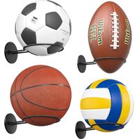 Lot de 4 supports muraux de basket-ball, décoration de chambre de garçon, noir